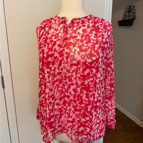 Calvin Klein Tops - Calvin Klein Pink and White Women's Top